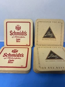 Vintage Blatz-Milwaukee’s Finest Beer & Schmidt’s Of Philadelphia Beer Coasters - Picture 1 of 11