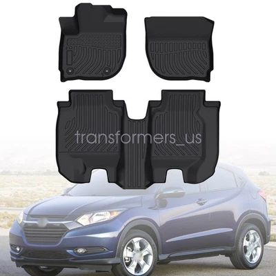 Alfombrillas TPE forros para 2016 2017 2018 2019 2020 2021 2022 Honda HR-V negras Foto 1 de 4