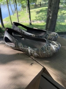 Crocs Kadee Realtree Ballet Flats Women Size 7 Slip On Sandals Green Camo Shoes - Picture 1 of 8