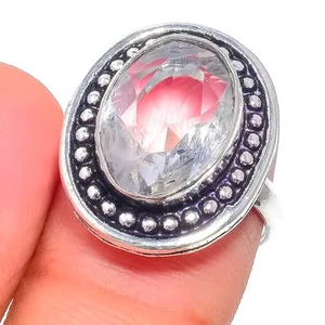 White Topaz Gemstone 925 Sterling Silver Jewelry All Size Ring For Gift - Picture 1 of 1