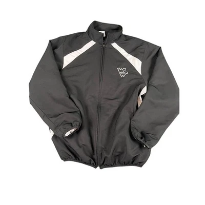 Russell Athletic Men's WVU West Virginia Windbreaker Jacket Medium Black * - Image 1 of 4