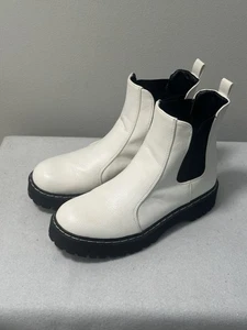 Sincerely Jules weiße Hippie Stiefel klobige Sohle Größe 8 - Bild 1 von 11