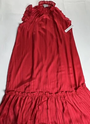 Maxi vestido plisado halter rojo para mujer Emma & Michele talla L Foto 1 de 4