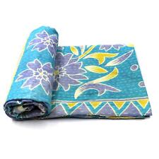 Vintage Quilt Indian Handmade Organic Cotton Tropical Bedding Blanket