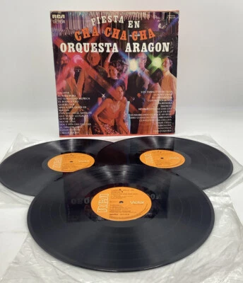 ORQUESTA ARAGON fiesta en cha cha cha (79’ RCA DELUXE 3x VINYL LP MEXICO) NM - Image 1 of 4