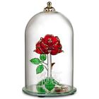 Disney Belle Beauty and the Beast Glass Dome red Rose figure, by Arribas 13.5cm