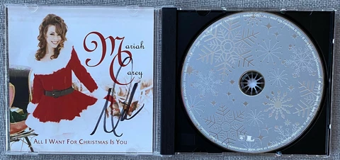 Mariah Carey Signed All I Want For Christmas Is You CD Cover - Authentic Cover