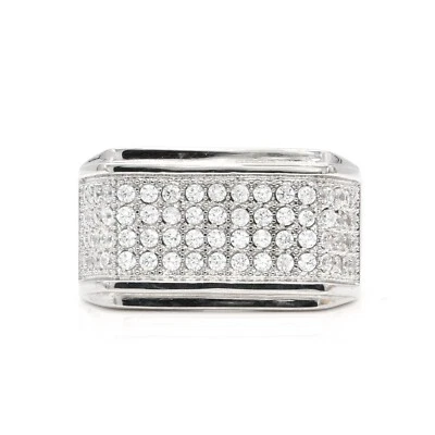 Anillo Pinky Acero Inoxidable 316 Pavé Para Hombre Forma Cuadrada Circonita Talla 9 SOLO Foto 1 de 4