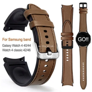 leather Watch Band Strap For Samsung Galaxy Watch 4 5 6 7 40/44mm/Classic 43/47M - Picture 1 of 29