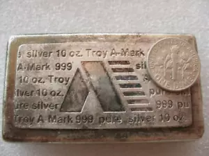10 OZ..999 REINES SILBER SELTEN USVI AMARK STAPELBAR KUNST BAR TESTSET 784 + GOLD - Bild 1 von 12
