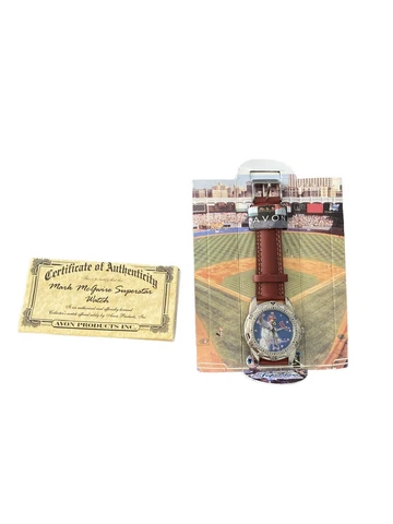 1998 Avon Home Run Hero Mark McGwire Watch Leather Band w/ Certificate NEW Cover