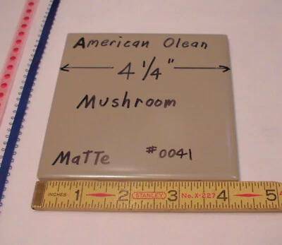 1 件 American Olean 陶瓷哑光瓷砖 * 蘑菇棕色 *...4-1/4...全新库存 — 第 1/4 张图片