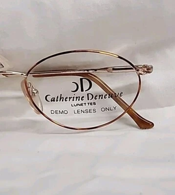 Catherine Deneuve CD-093 Demi Amber / Yellow Gold Eyeglass Frame 49/18/132 - Image 1 of 4