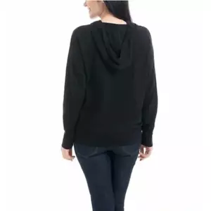 Hilary Pullover Cozy Sweater Hoodie Hooded Black Women's S Long Sleeve Shirt - Picture 1 of 4
