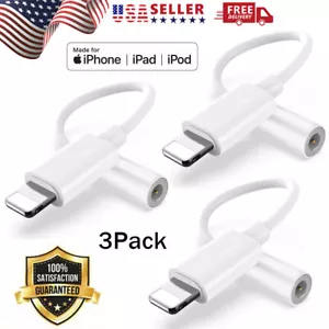 For iPhone 14/13/11/12 8Pin to 3.5mm Headphone Jack Adapter Converter Cord 3Pack - Picture 1 of 13