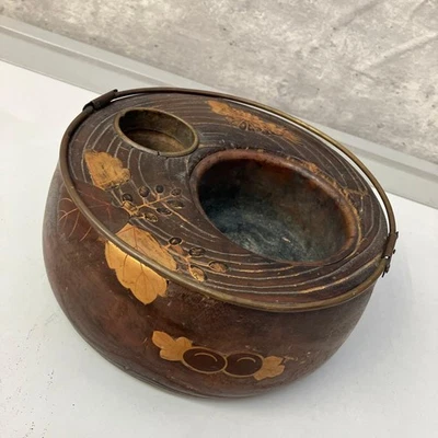 Cenicero antiguo japonés herramienta para fumar soporte Kiseru madera Makie 7,5 pulgadas Foto 1 de 4