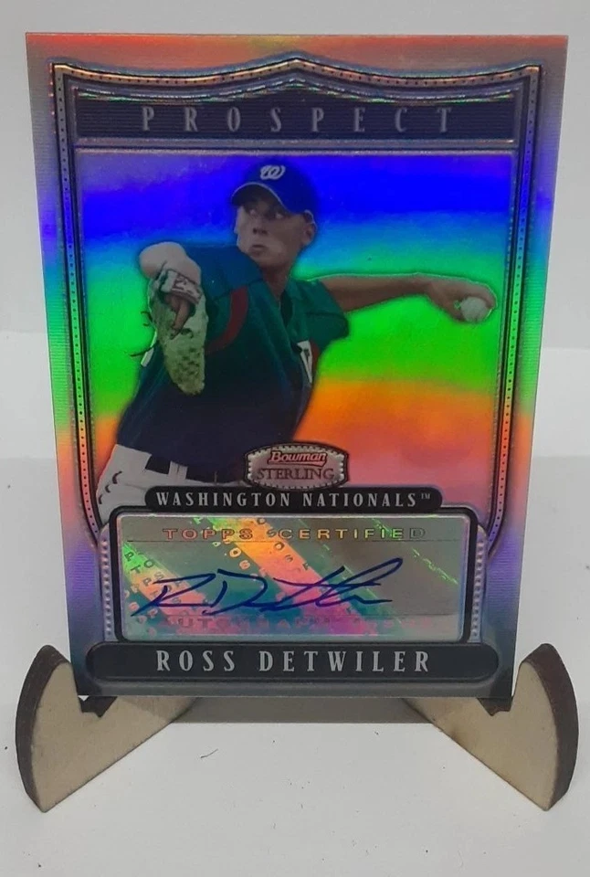 2007 Bowman Sterling Prospects Refractor /199 Ross Detwiler #BSP-RD Auto - Image 1 of 4