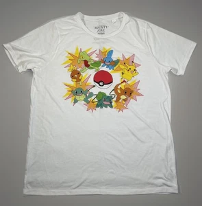 POKEMON T-shirt Size Large White Pikachu Squirtle Charmander - Picture 1 of 5