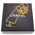 CHANEL CC Logos Used Halskette Anhänger vergoldet 1982 Frankreich Vintage...