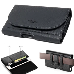 For iPhone 16 Pro ,15, 14 Pro, 14,13 Wallet Pouch Belt Clip Holster Leather Case - Picture 1 of 15