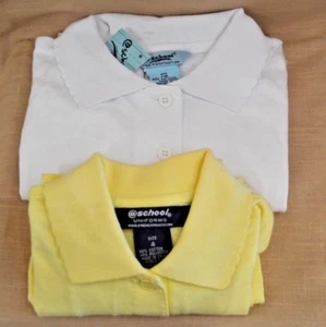 NEW French TOAST POLO Shirt YELLOW WHITE Size Feminine COLLAR 4 - 20 Long SLEEVE - Picture 1 of 5