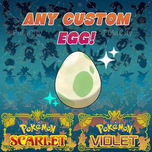CUSTOM SHINY EGG ✨ POKEMON SCARLET VIOLET (ANY) ✨ 6 IV & SHINY ✨ SIZE POSSIBLE! - Picture 1 of 2