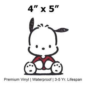 Pegatina Pochacco Sanrio Kawaii Chibi Letrero de la Paz Anime Vinilo Adhesivo Impermeable - Imagen 1 de 2