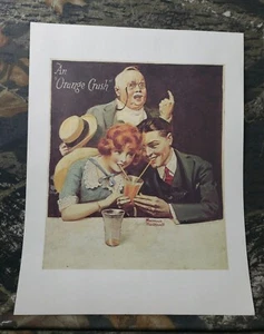 Vtg NOS Norman Rockwell Orange Crush Soda Advertising Print 14" × 11" - Picture 1 of 4