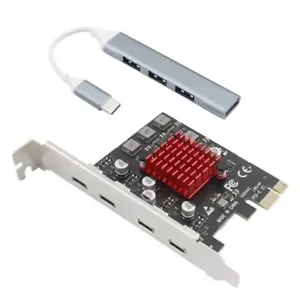 USB C PCIE Adapter Card,PCI Express to 4-Port Type C Internal Expansion Card - Picture 1 of 8