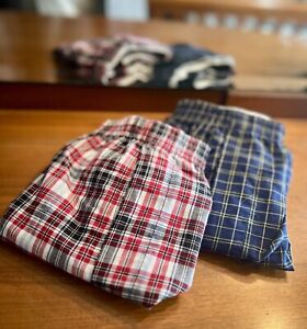 Lot of 2 Fruit of the Loom Boxer Shorts Plaid Sz 32-34 Medium New w/o Packaging