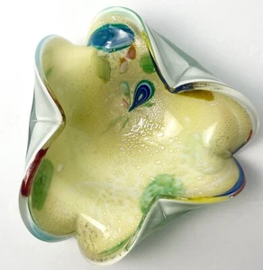 Murano Glas Schale JiCo Jordan Imports Dish Blau Silber Swirl Murrine Vintage 7" - Bild 1 von 24