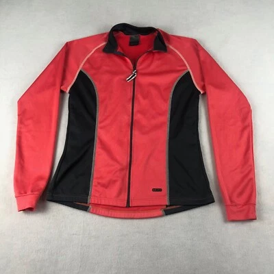 Chaqueta de Ciclismo Nike Para Mujer Grande Rosa Coral Negra Cremallera Completa Ajustada Dri-Fit Italia Foto 1 de 4