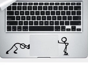 Push and Standing Little Stickman -Macbook Keyboard Decal - Picture 1 of 1