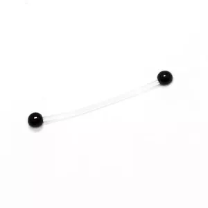 Industrial Barbell Clear Retainer Bioflex Ear Bar Titanium Ball 14G 38mm 1.5" - Picture 1 of 2