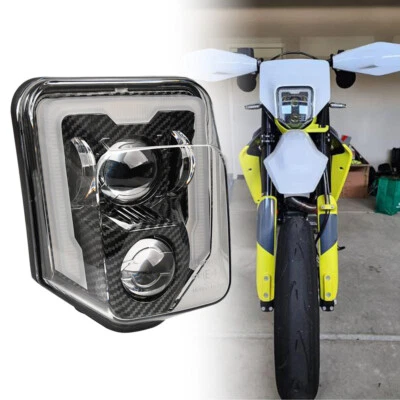 Светодиодная фара из углеродного волокна для 2017–23 Husqvarna Enduro FE 250 FE 350 FE 450 FE - Изображение 1 из 4