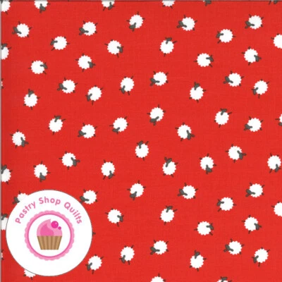 Moda ON THE FARM 20706 16 Red Sheep  STACY HSU Quilt Fabric Children's - Image 1 of 4