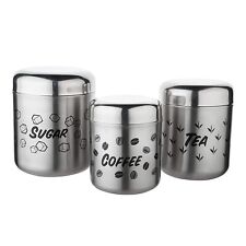 SS Container Set for Tea, Coffee and Sugar,3 Pcs 700Ml, 500Ml, 900 Ml us