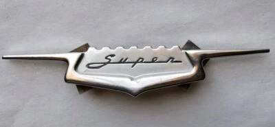 1953 Buick Super Door Panel Emblem Driver Side Dry Desert Western Chrome - Image 1 of 4