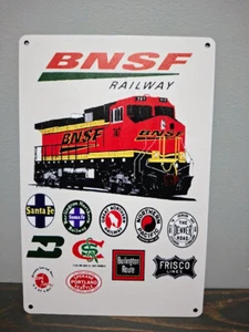 Letrero de metal BNSF Railway (color) 12 x 8 pulgadas - Imagen 1 de 5