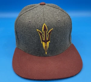 ZEPHRY Arizona State Sun Devils ASU Hat Cap 2 Tone Gray/Red Fitted 7 1/8 Wool - Picture 1 of 7