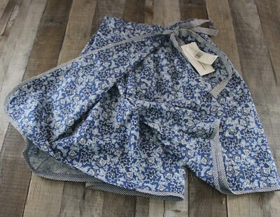 Vtg Marisa Christina Classic Skort SMALL Blue Floral Cotton Gingham MSRP $74 - Image 1 of 4