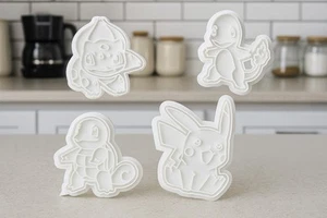 Pokémon Cookie Cutter Set - Pikachu, Charmander, Squirtle, Bulbasaur (4 Pack) - Picture 1 of 1
