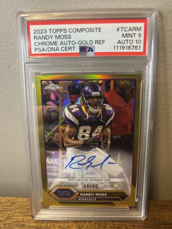 2023 Topps Composite - Randy Moss Gold Refractor Auto /50 - PSA 9 - Vikings HOF - Image 1 of 1