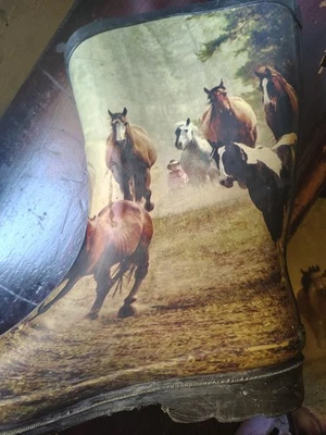 Botas de lluvia de goma ahumadas para mujer caballos vaquera occidental talla 11 Foto 1 de 4