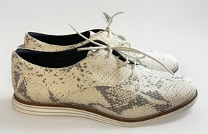 Cole Haan Original Grand Chalk Python Print Plain Oxford W16197 Shoes - 7.5B NNB - Picture 1 of 9