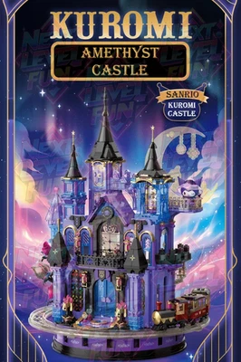 Official Sanrio TopToy Kuromi Amethyst Castle 19" Tall Building Blocks Set NEW - Image 1 of 4