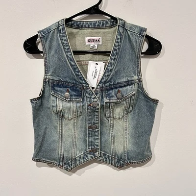 Chaleco vaquero de inspiración vintage Guess talla pequeña Foto 1 de 4