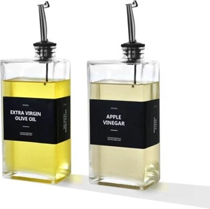 Olive Oil Dispenser Bottle 16.9 oz/ 500 ml Cooking Dispenser Vinegar  Set, Glass - Picture 1 of 7