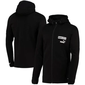 Puma Manchester City Casuals Hoody Jacket - Black NWT Size LY - Picture 1 of 6