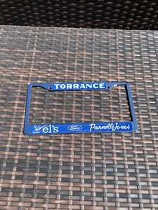 Torrance Vel’s Parnelli Jones Dealer License Plate Frame Saleen Mustang Ford - Picture 1 of 1